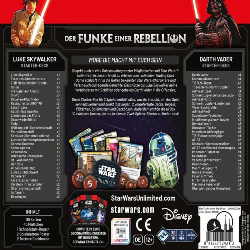 Star Wars: Unlimited - Der Funke einer Rebellion Zwei-Spieler-Starter Deutsch