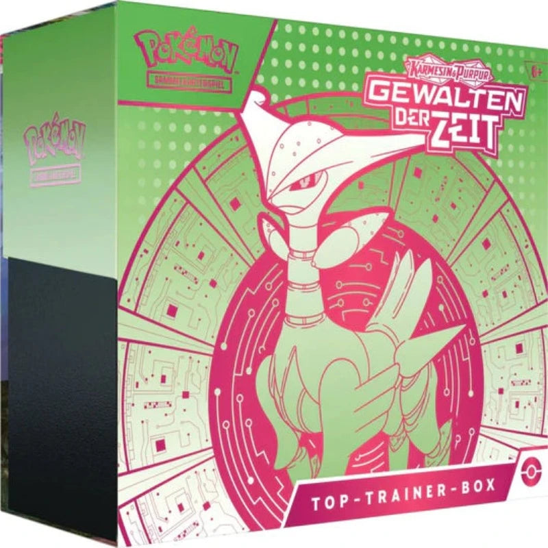 Pokémon Karmesin & Purpur Gewalten der Zeit Eisenblatt Top Trainer Box  TCG Sammelkartenspiel