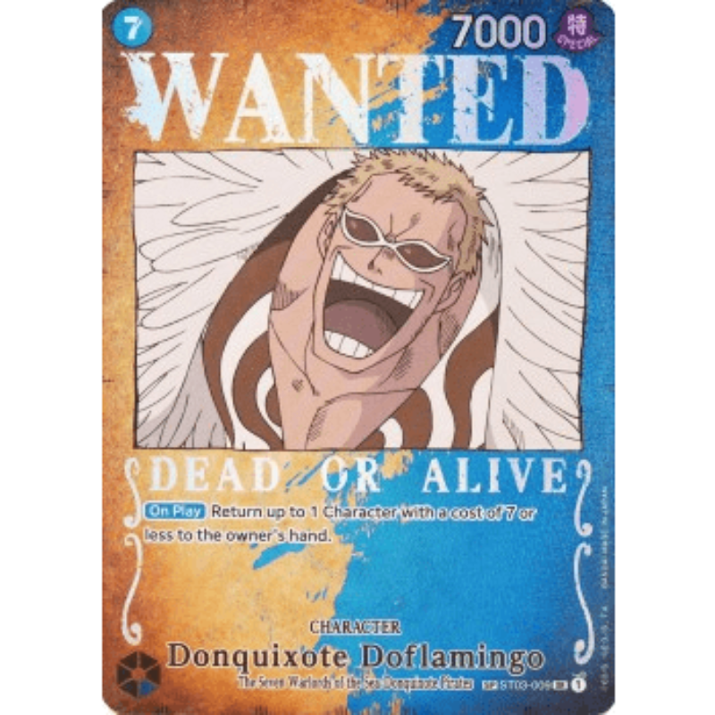 One Piece Card Game Einzelkarten Donquixote Doflamingo Wanted (Parallel) Rare OP03-081 CHARACTER Pillars of Strength - TCG Sammelkartenspiel