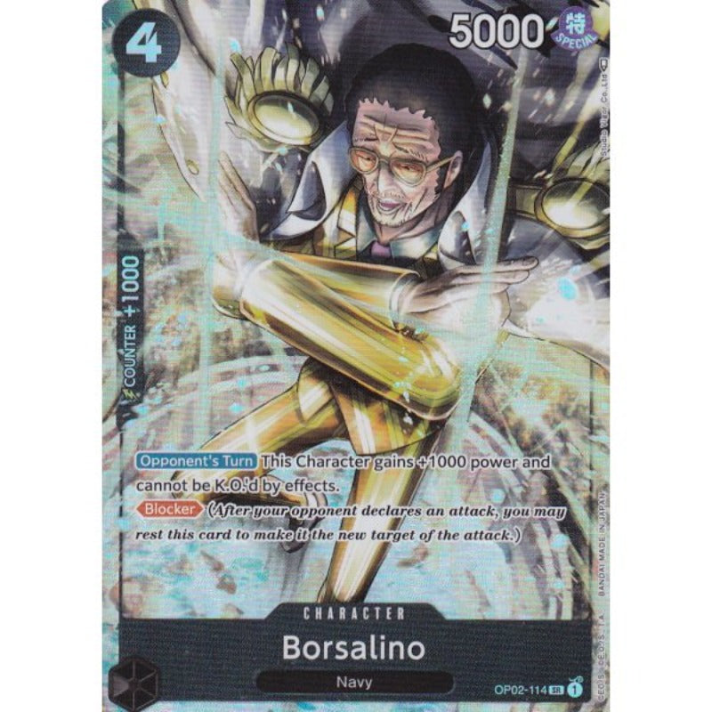 One Piece Card Game Einzelkarten Borsalino (Alternative Art Super Rare) Super Rare OP02-114 Character Paramount War - TCG Sammelkartenspiel