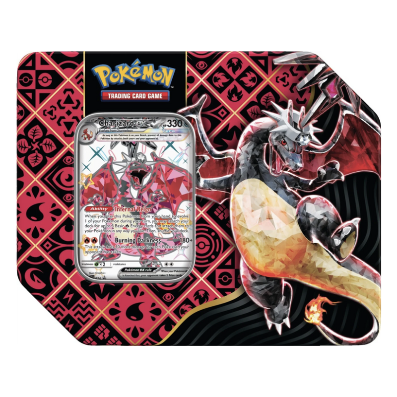 Pokémon Scarlet & Violet Paldean Fates 5 Booster Tin Tera Charizard EX Englisch TCG Sammelkartenspiel