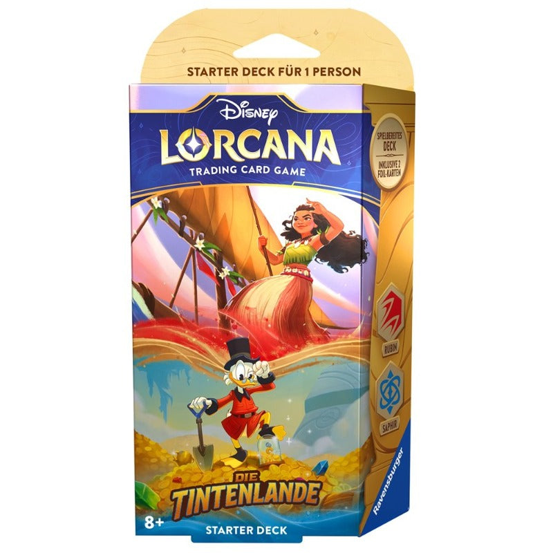 Disney Lorcana Starter Deck Into the Inklands- Rubin Saphir Englisch TCG Sammelkartenspiel