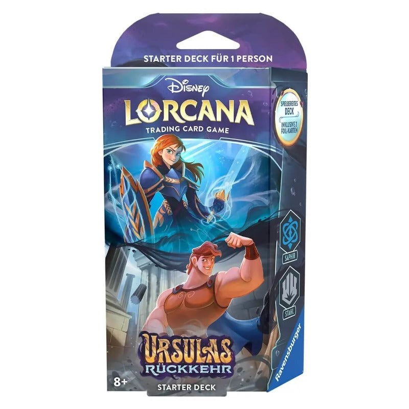 Disney Lorcana: SET 4 Starter Deck Ursulas Rückkehr Saphir Stahl Deutsch TCG Sammelkartenspiel 