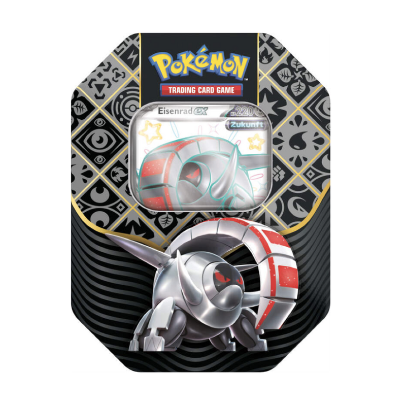 Pokemon Karmesin & Purpur - Paldeas Schicksale Eisenrad ex Booster Tin Deutsch TCG Sammelkartenspiel