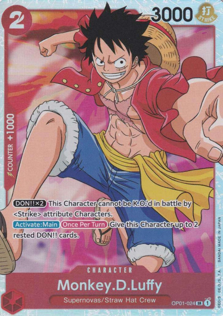 One Piece Card Game Einzelkarten Monkey.D.Luffy Super Rare OP01-024 Character  Romance Dawn - TCG Sammelkartenspiel