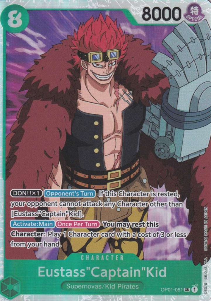 One Piece Card Game Einzelkarten Eustass"Captain"Kid (Super Rare) OP01-051 Character Romance Dawn - TCG Sammelkartenspiel