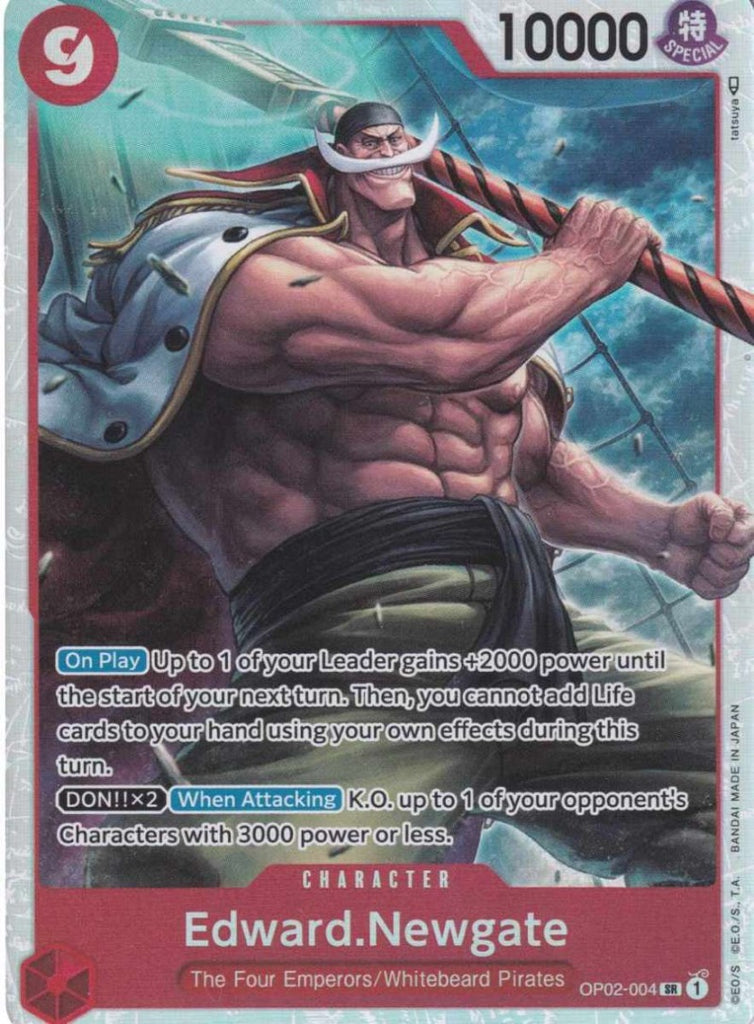 One Piece Card Game Display Edward.Newgate Super Rare OP02-004 Character Paramount War  - TCG Sammelkartenspiel