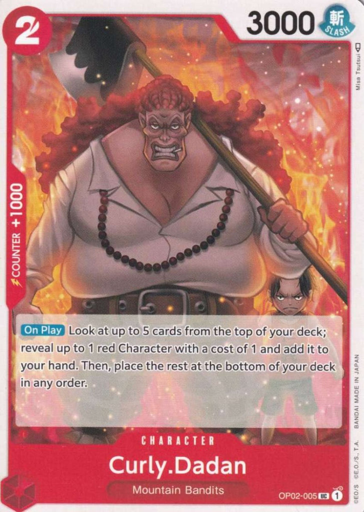 One Piece Card Game Display Curly.Dadan (Uncommon) OP02-005 Character Paramount War - TCG Sammelkartenspiel