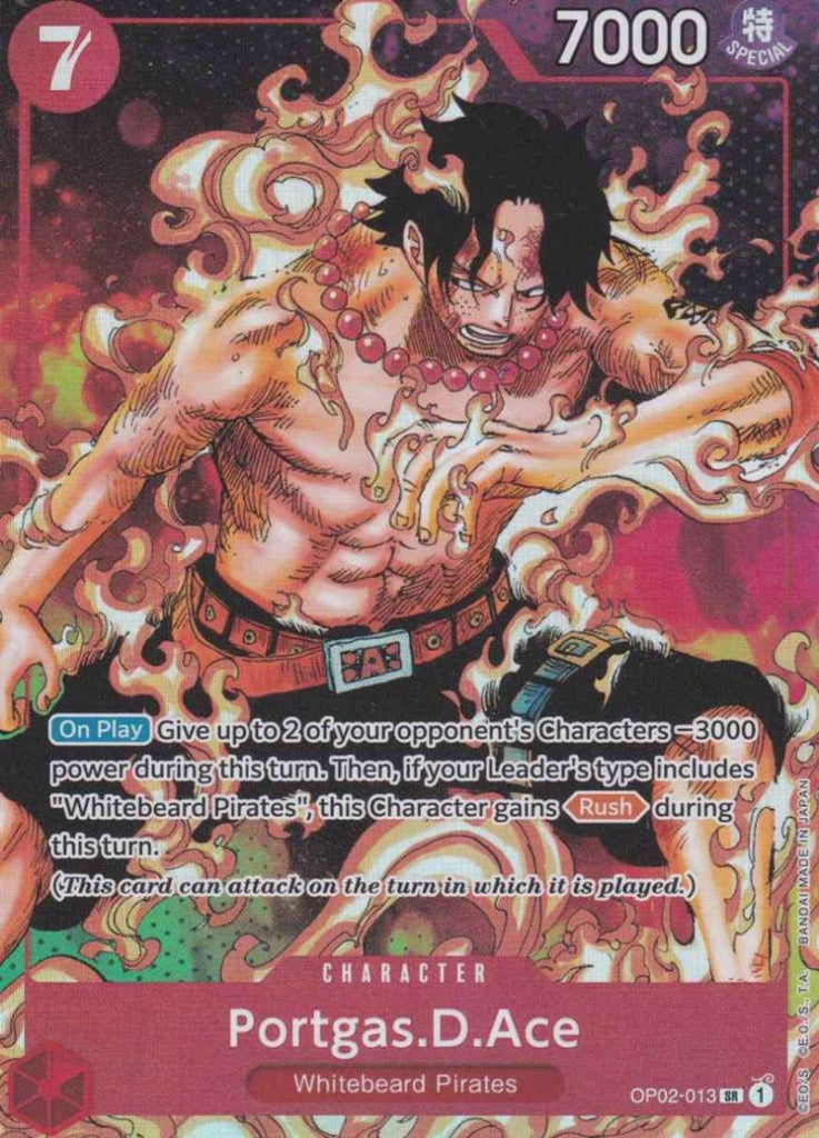 One Piece Card Game Einzelkarten Portgas.D.Ace (Alternative Art  Super Rare)  OP02-013 Character Paramount War - TCG Sammelkartenspiel