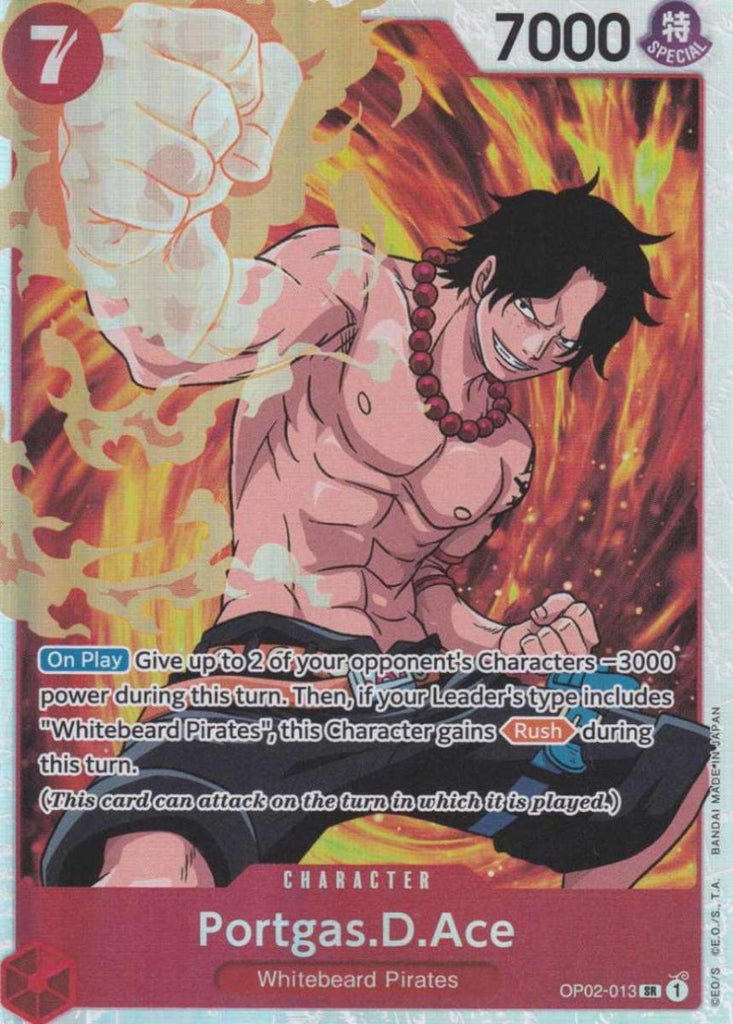 One Piece Card Game Einzelkarten Portgas.D.Ace (Super Rare) OP02-013 Character Paramount War - TCG Sammelkartenspiel