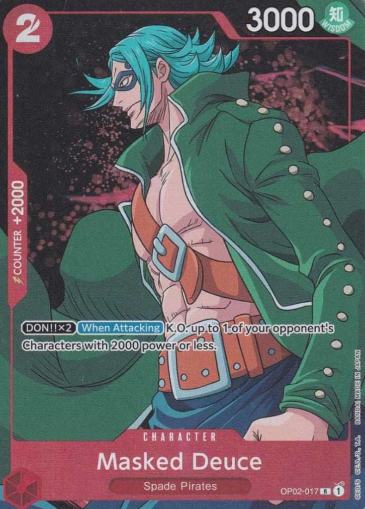 Masked Deuce (Alternative Art) Rare OP02-017 Character Parmount War Display  - TCG Sammelkartenspiel