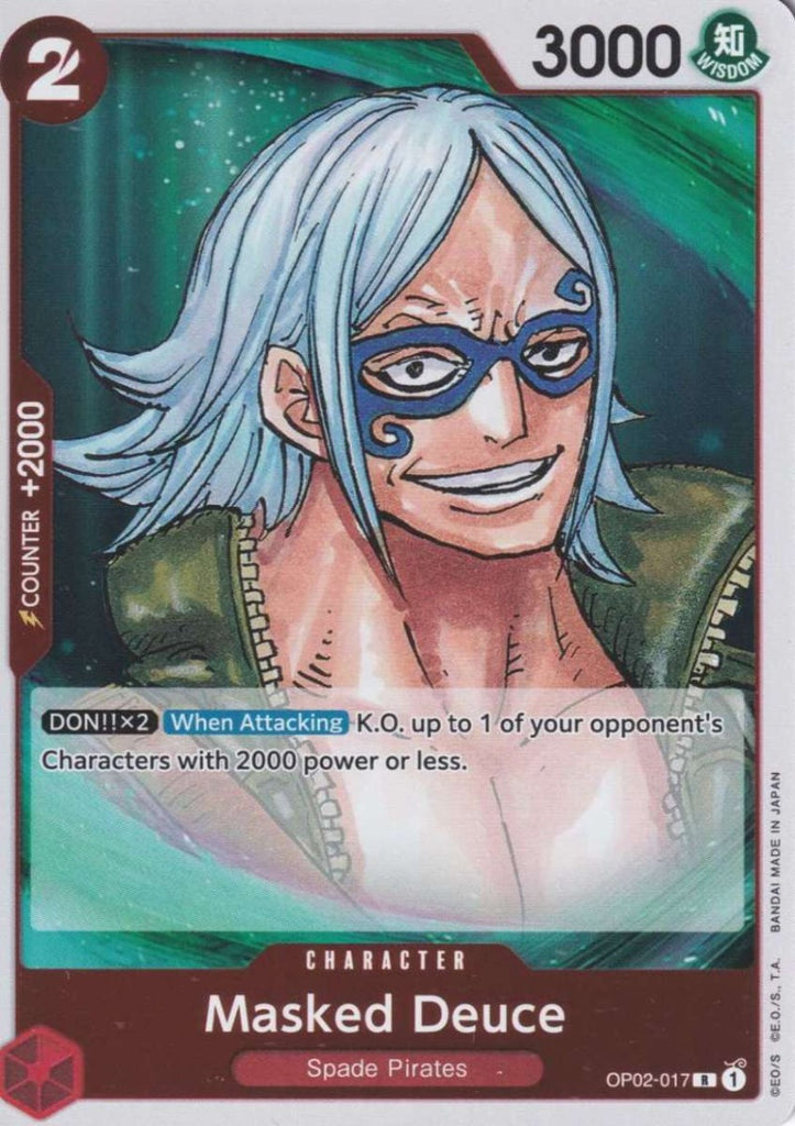 One Piece Card Game Display Masked Deuce (Rare) OP02-017 Character Paramount - TCG Sammelkartenspiel