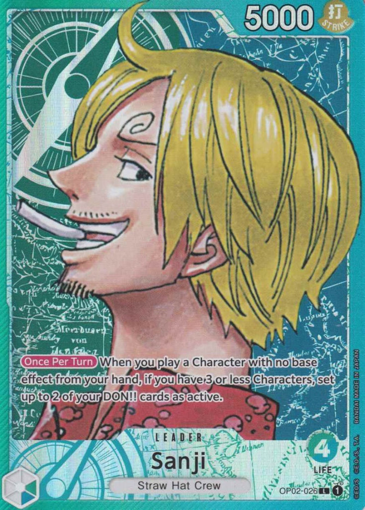 Sanji (Alternative Art) Leader OP02-026 Paramount War  - TCG Sammelkartenspiel