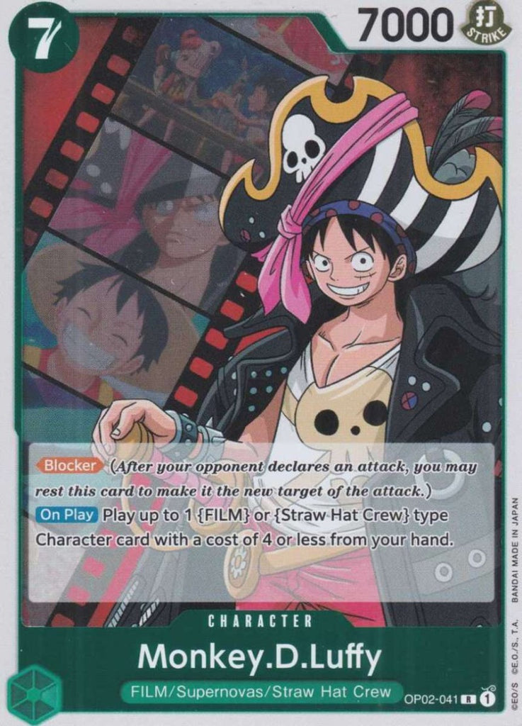 One Piece Card Game OP02 Einzelkarten Monkey.D.Luffy (Rare) OP02-041 Character Paramount War - TCG Sammelkartenspiel