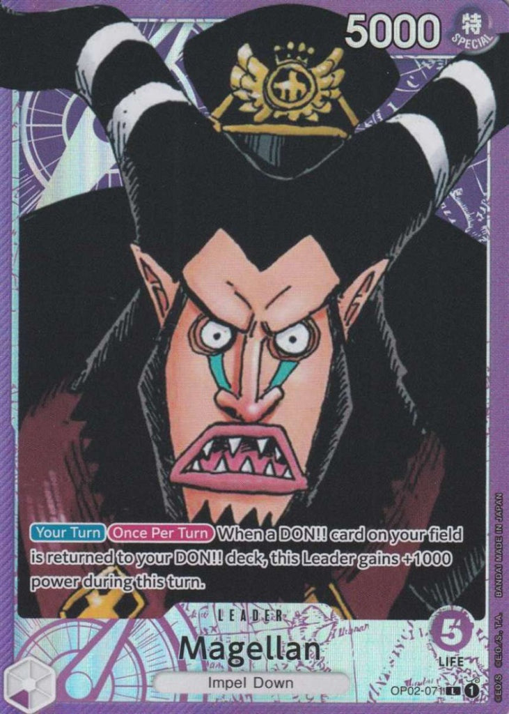 One piece Card Game Einzelkarten Magellan (Alternative Art) OP02-071 Leader Paramount War - TCG Sammelkartenspiel