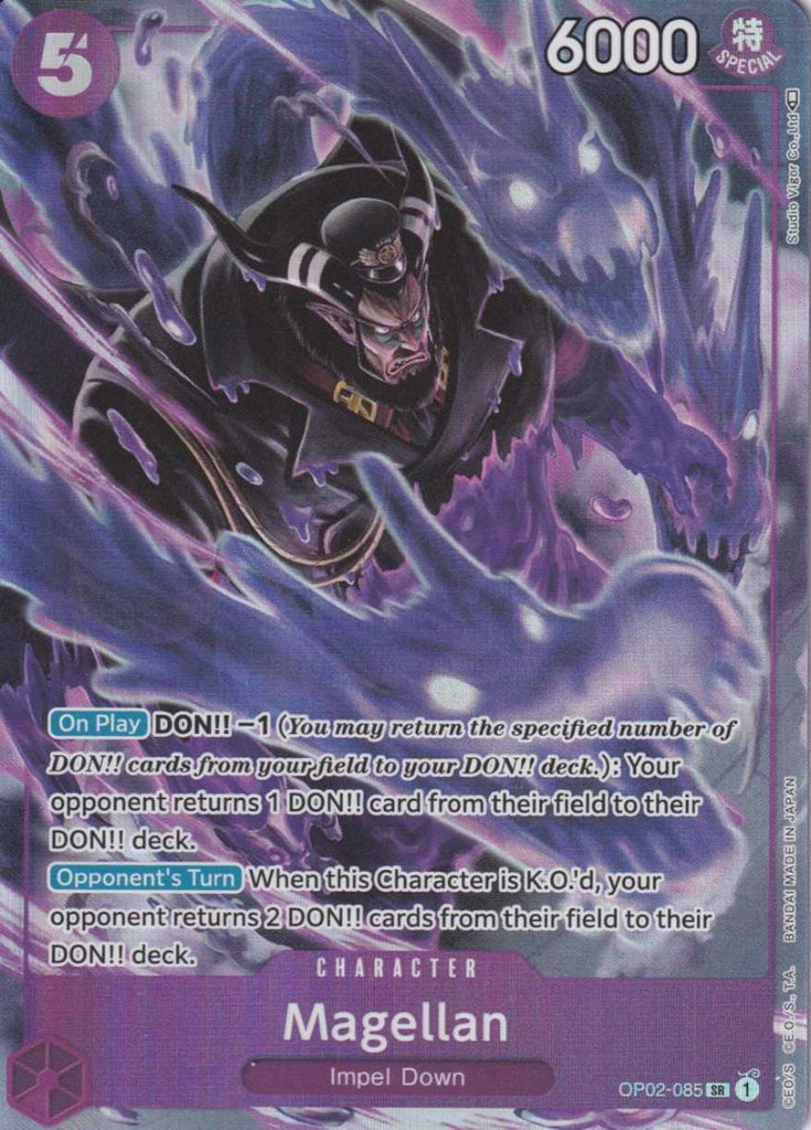 Magellan (Alternative Art) Super Rare OP02-085 Character Paramount War - TCG Sammelkartenspiel