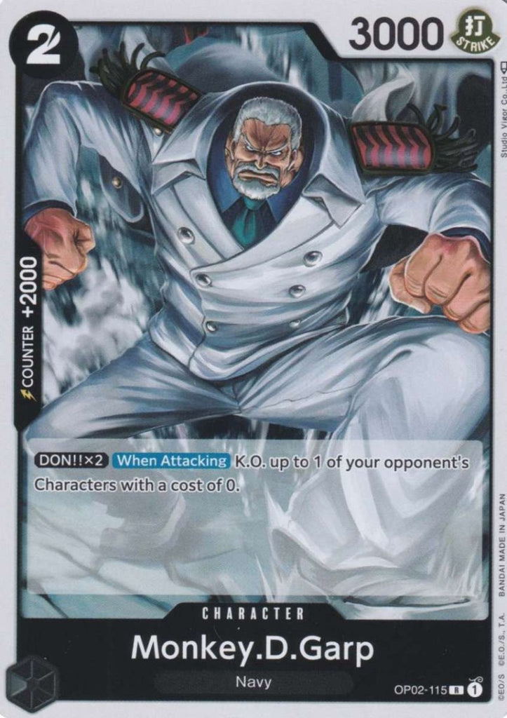 One Piece Card Game Einzelkarten Monkey.D.Garp Rare OP02-115 Character Paramount War - TCG Sammelkartenspiel