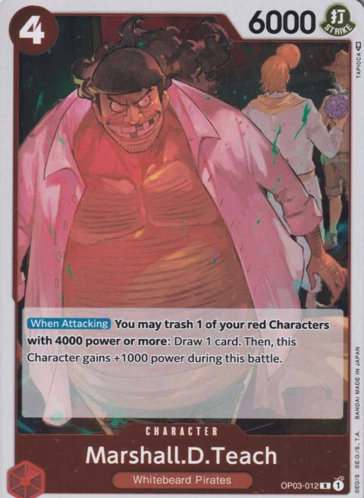 One Piece Card Game Einzelkarten Marshall.D.Teach (Rare) OP03-012 CHARACTER Pillars of Strength - TCG Sammelkartenspiel