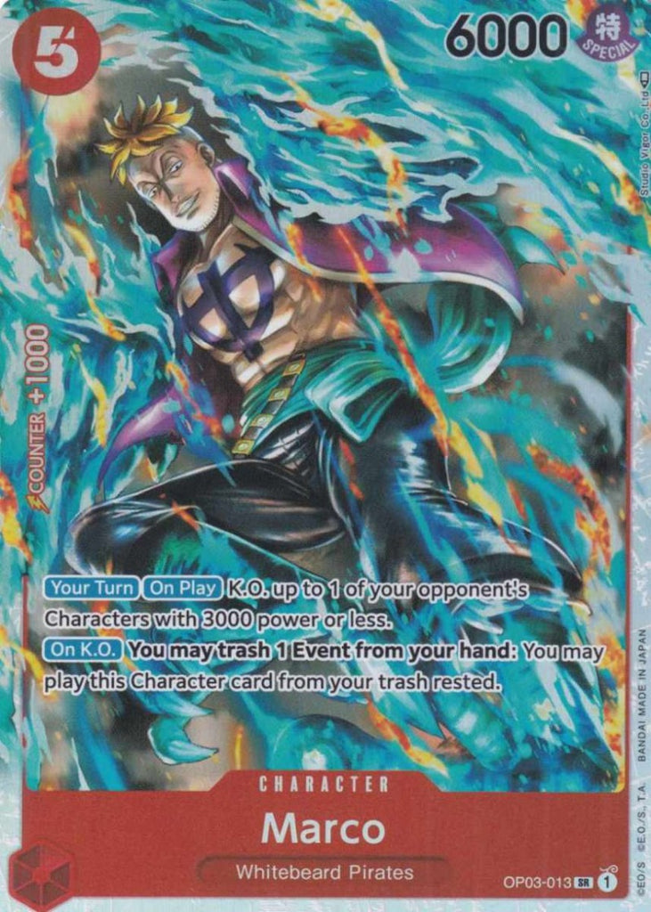 One Piece Card Game Einzelkarten Marco (Super Rare) OP03-013 CHARACTER Pillars of Strength - TCG Sammelkartenspiel