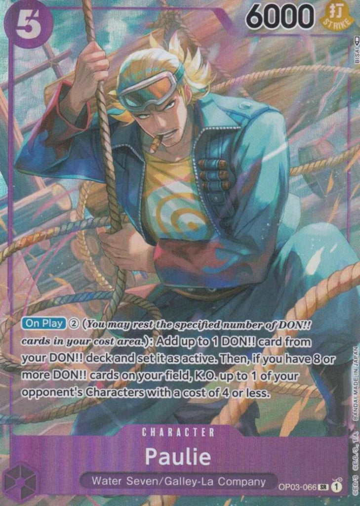 One Piece Card Game Einzelkarte Paulie (Parallel) Super Rare OP03-066 CHARACTER Pillars of Strength  - TCG Sammelkartenspiel