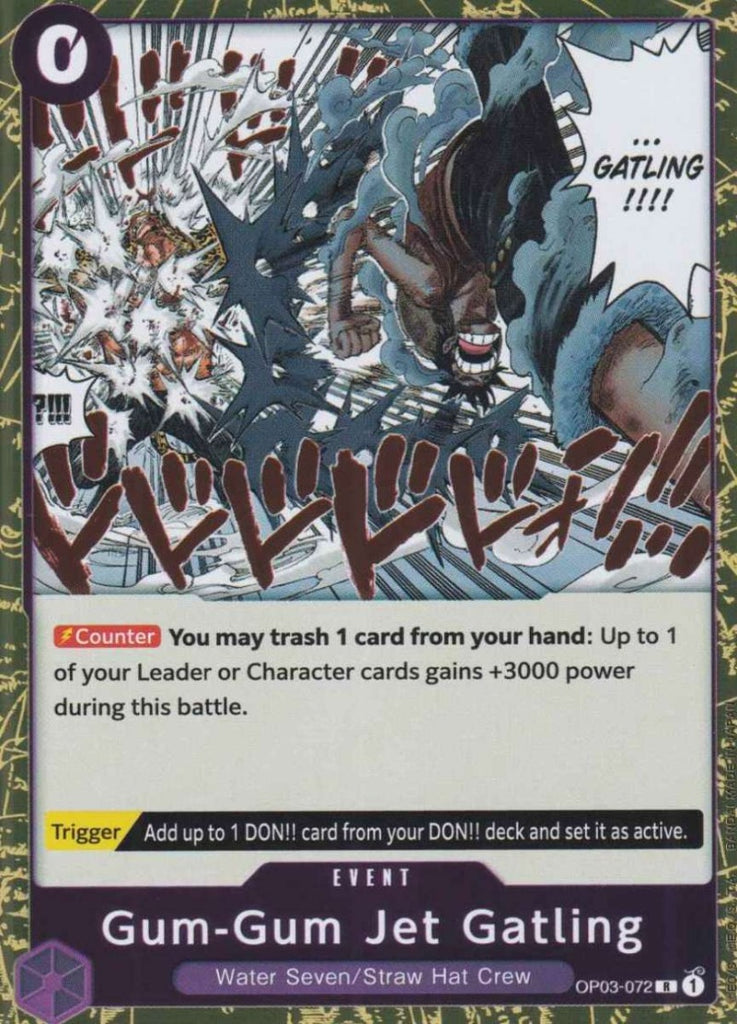 One Piece Card Game Einzelkarten Gum-Gum Jet Gatling (Rare) OP03-072 EVENT Pillars of Strength - TCG Sammelkartenspiel