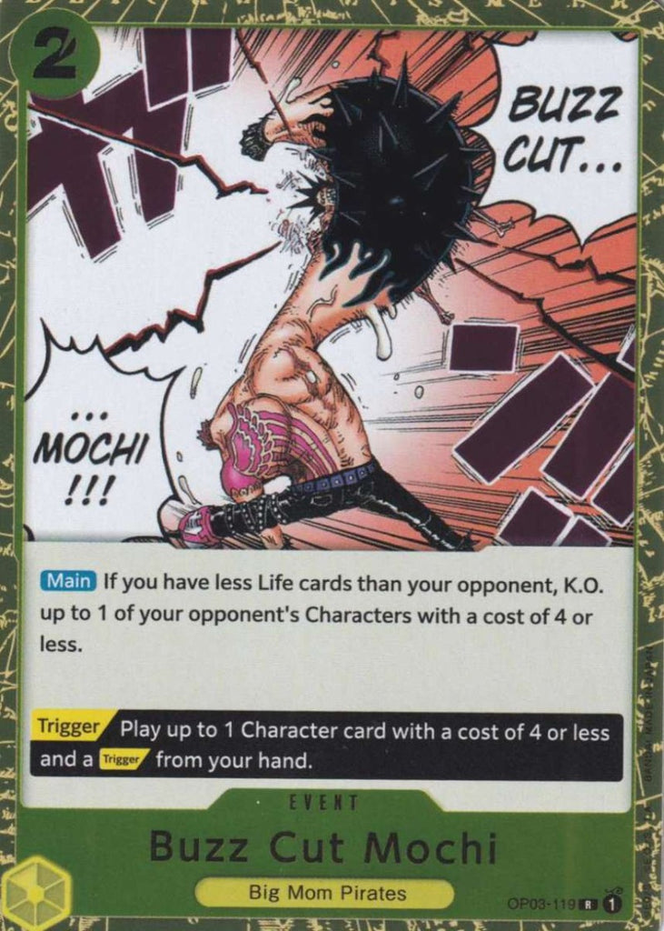 One Piece Card Game Einzelkarten Buzz Cut Mochi (Rare) OP03-119 EVENT Pillars of Strength - TCG Sammelkartenspiel