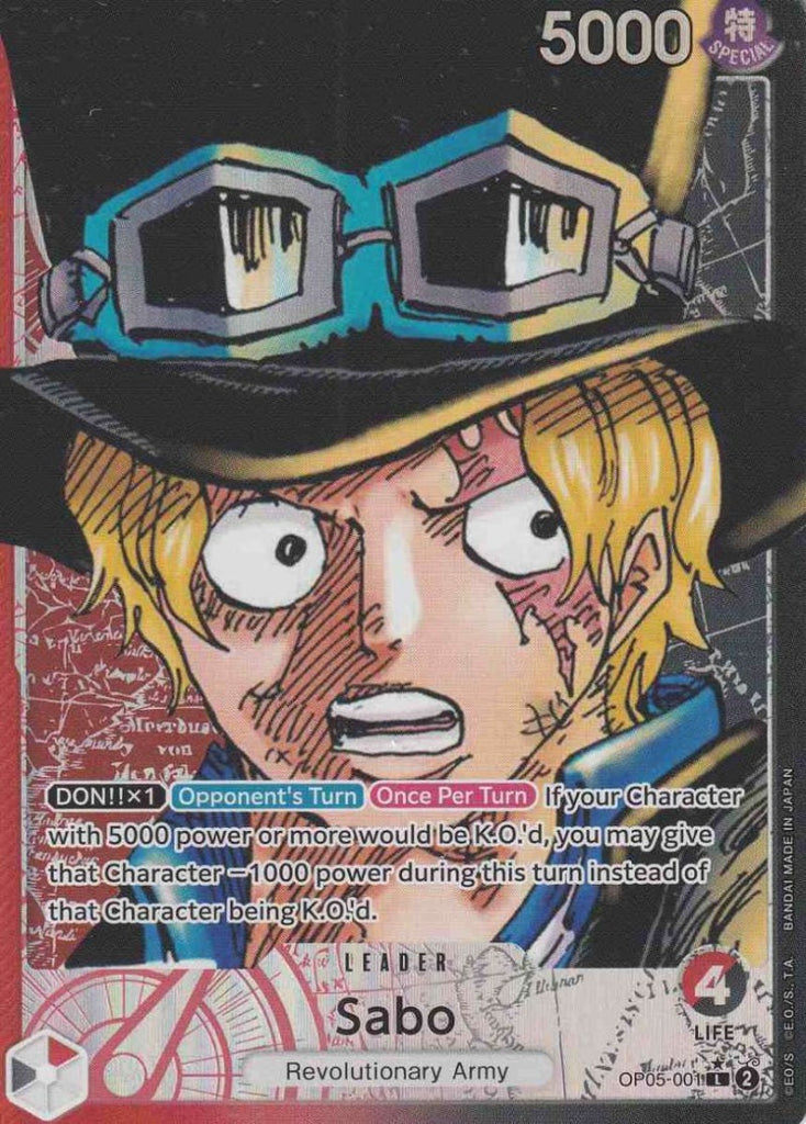 Sabo Leader OP05-001 Alternative Art. Awakening of the New Era TCG Einzelkarten 