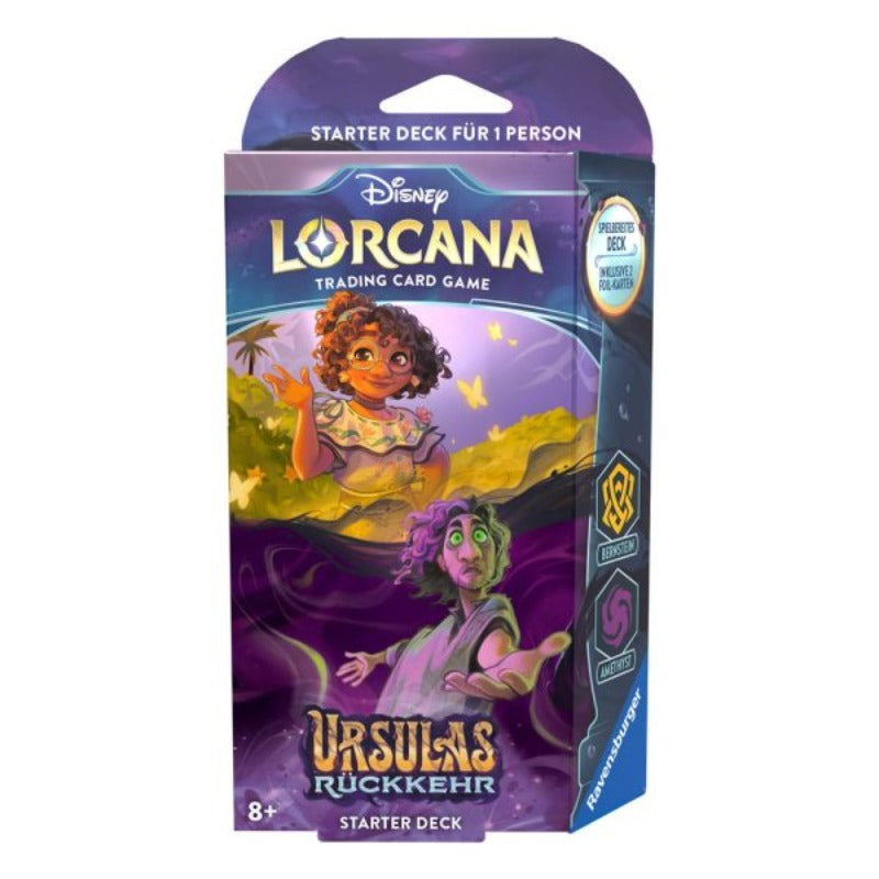 Disney Lorcana: Set Ursulas Rückkehr  Starter Deck Bernstein und Amethyst Deutsch TCG Sammelkartenspiel 