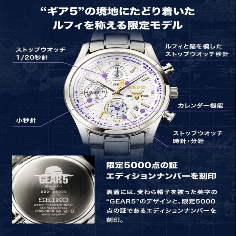 Seiko X ONE PIECE Monkey D. Ruffy Gear 5 Edition Collaboration Limited Edition Quarz-Chronograph –