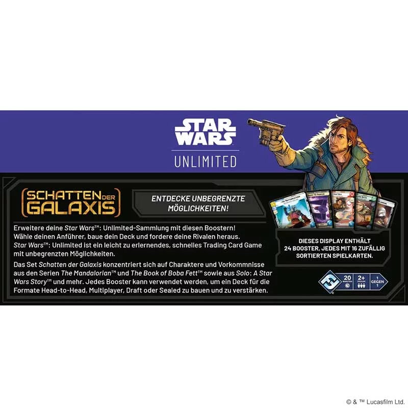 Star Wars: Unlimited – Schatten der Galaxis Booster-Display (Deutsch) TCG Sammelkartenspiel 